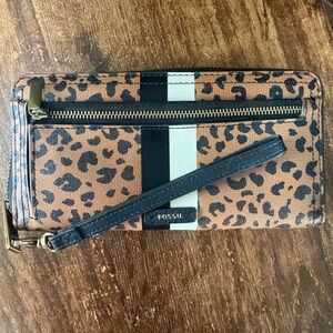 Fossil Black Zip-Around Wallet
